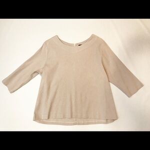 jarbo beige 3/4 sleeve linen blend top 36